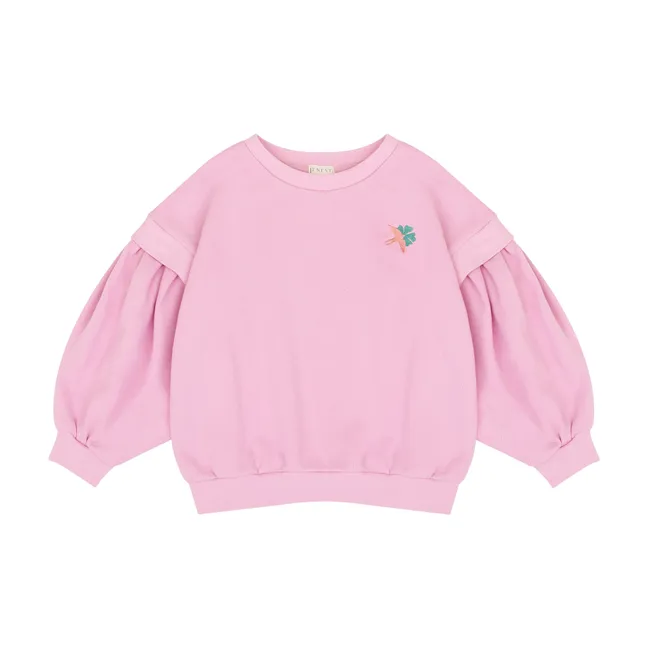 Sweatshirt mit Puffärmeln Bird | Rosa