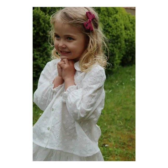 Lot 2 Barrettes Noeud Perle | Bordeaux