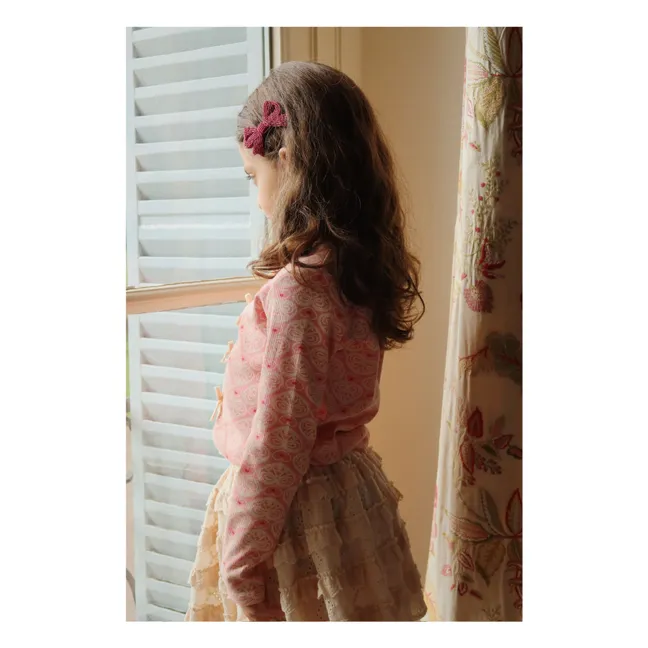 Lot 2 Barrettes Noeud Perle | Bordeaux