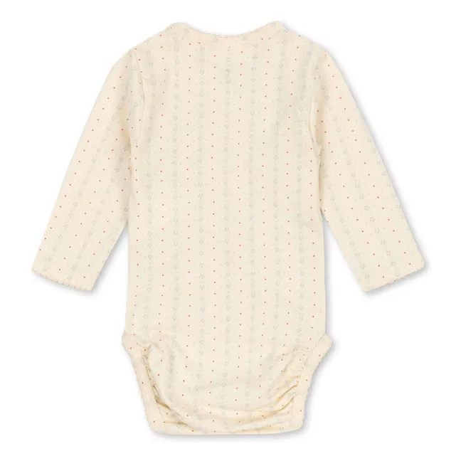 Basic Organic Cotton Cache-Coeur bodysuit | Cream