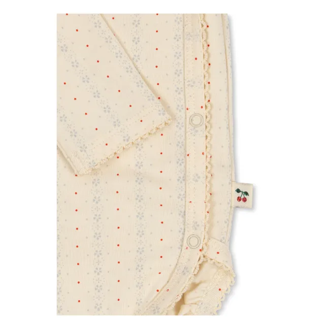 Basic Organic Cotton Cache-Coeur bodysuit | Cream