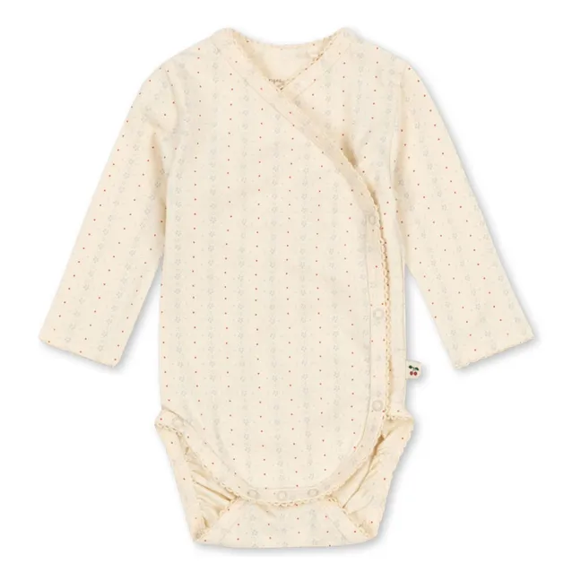 Basic Organic Cotton Cache-Coeur bodysuit | Cream