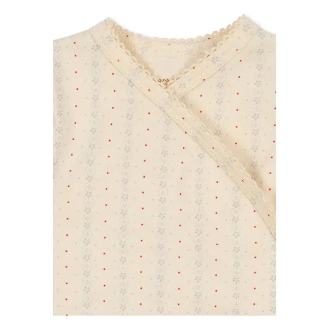 Basic Organic Cotton Cache-Coeur bodysuit | Cream