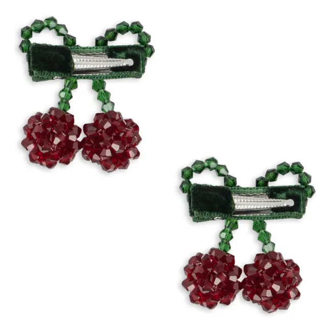 2er-Pack Haarspangen Kirsche | Rot