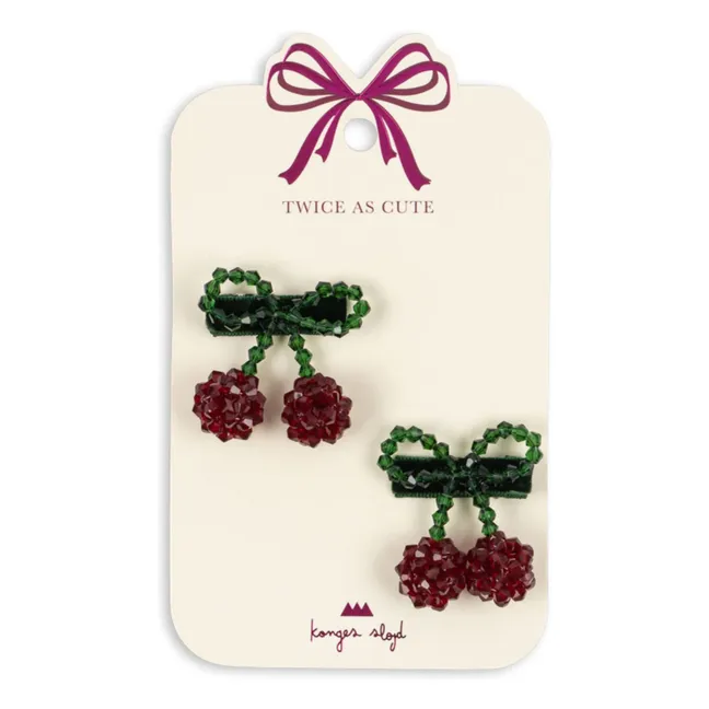 Set di 2 fermagli per capelli Cherry | Rosso