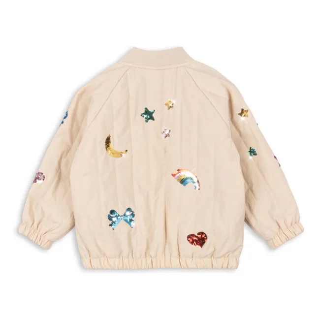 Juno Sequin Bomber | Beige