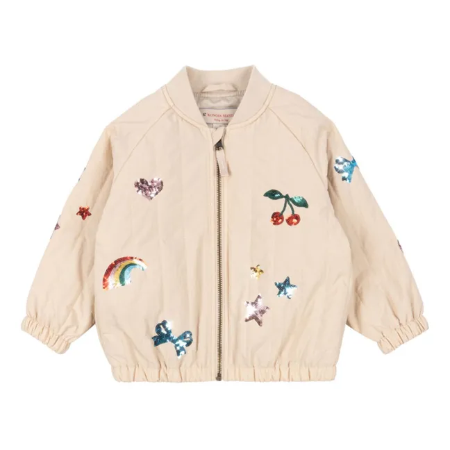 Juno Sequin Bomber | Beige