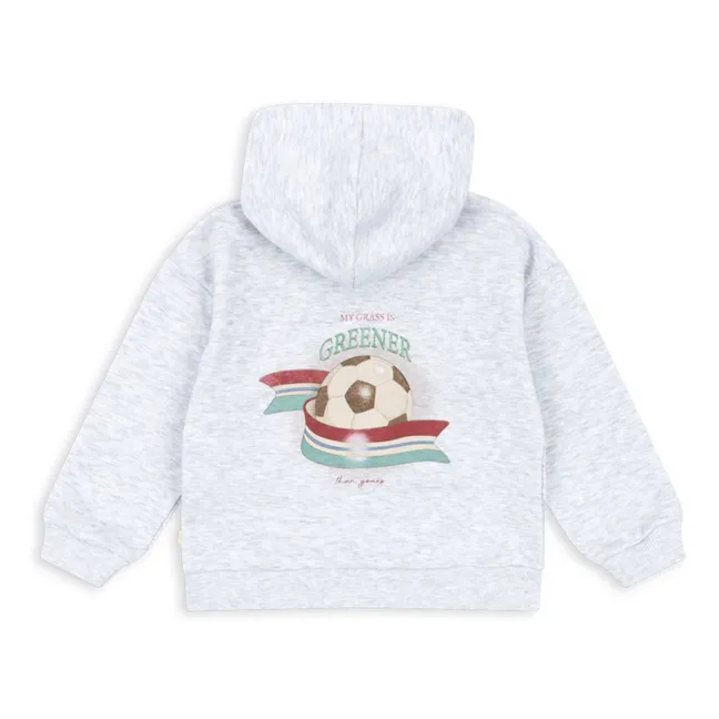 Felpa con zip in cotone organico Lou | Grigio chiné