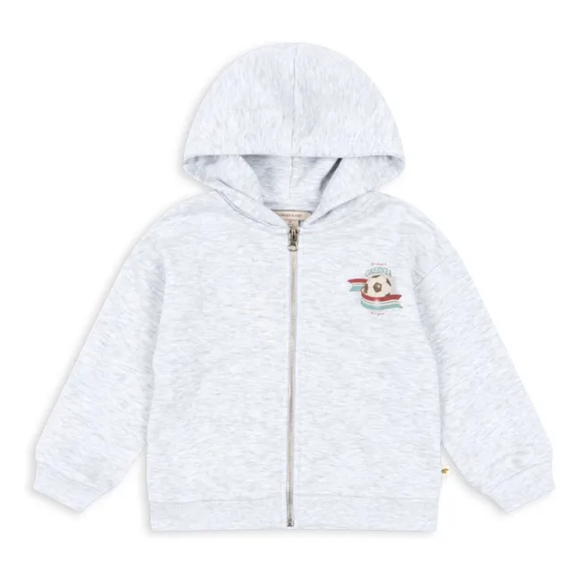 Felpa con zip in cotone organico Lou | Grigio chiné