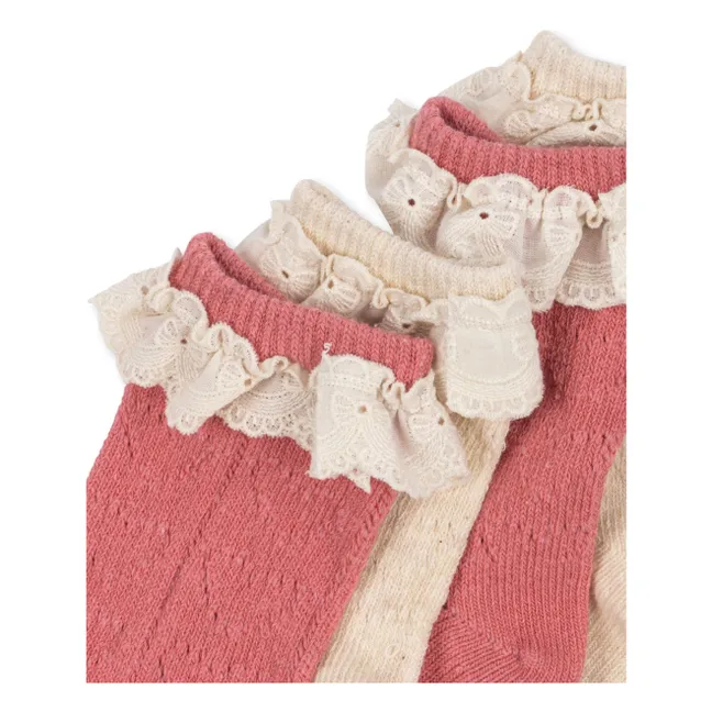 Set of 2 Pointelle Socks | Pink