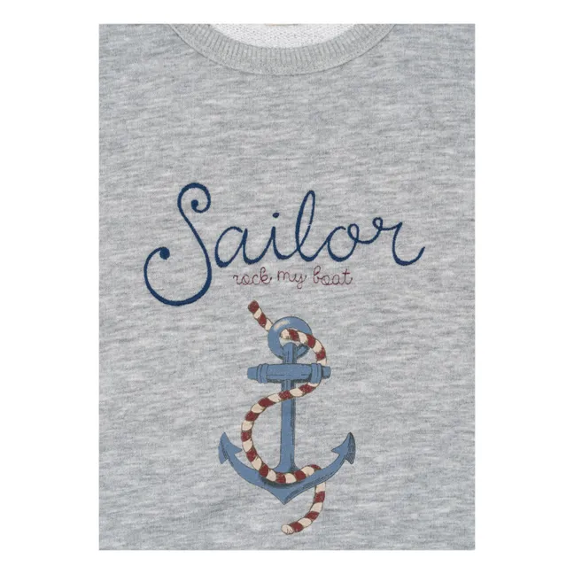 Sudadera Lou Sailor de algodón orgánico | Gris Jaspeado