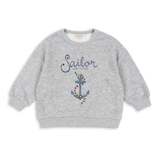 Sudadera Lou Sailor de algodón orgánico | Gris Jaspeado