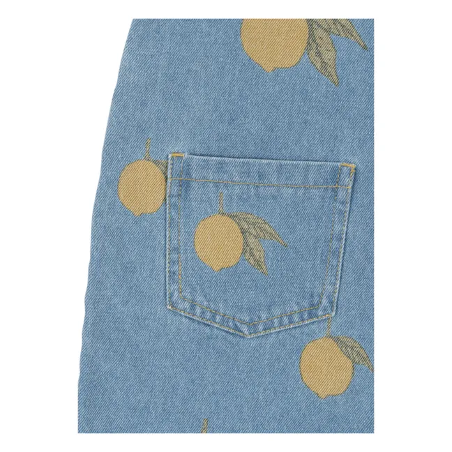 Latzhose Magot Zitrone Bio-Baumwolle | Blau