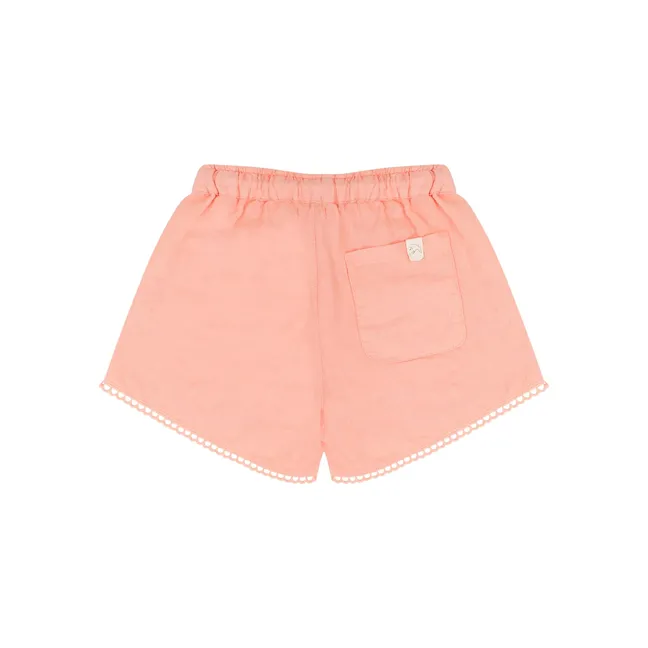Pantalones cortos de lino Mimi | Rosa Melocotón