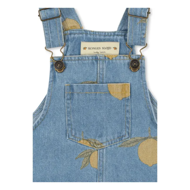 Magot Organic Cotton Lemon Dungarees | Blue