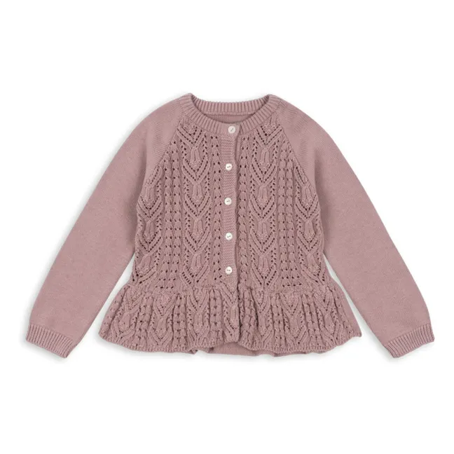 Strickjacke Cabby Bio-Baumwolle | Mauve
