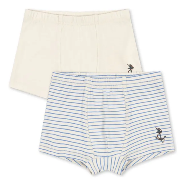 Set di 2 slip Anchor in cotone biologico | Ecru