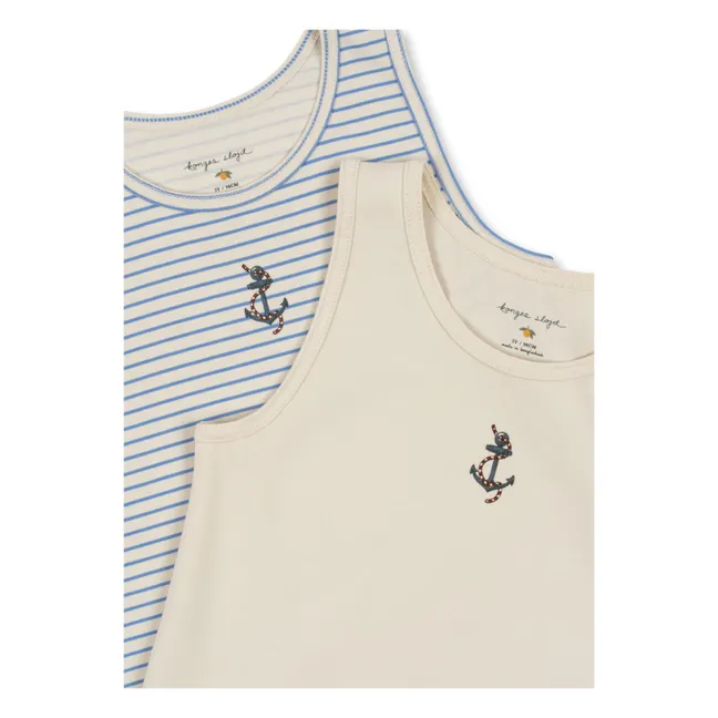 2er-Pack Tank Tops Anker Bio-Baumwolle | Seidenfarben