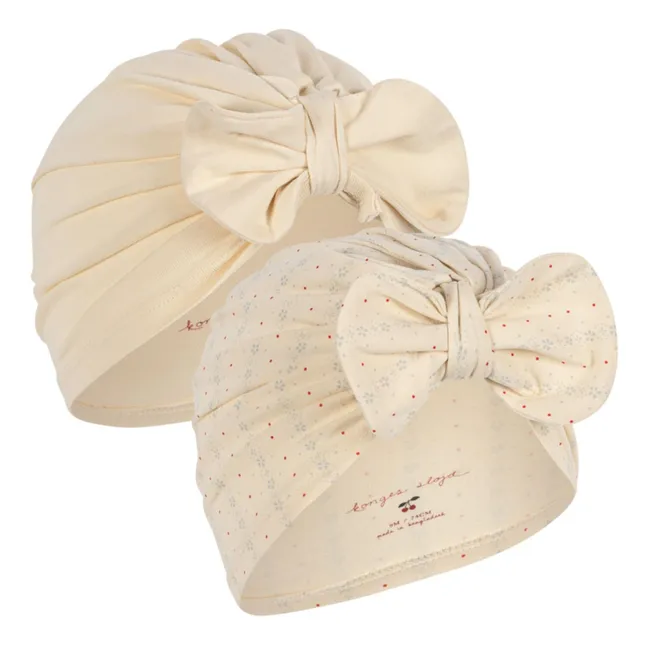 Set di 2 cappelli Bambi in cotone biologico | Crema
