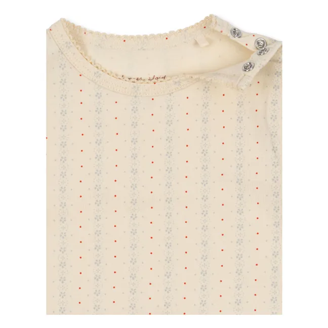 Body a maniche corte in cotone organico Basic | Crema