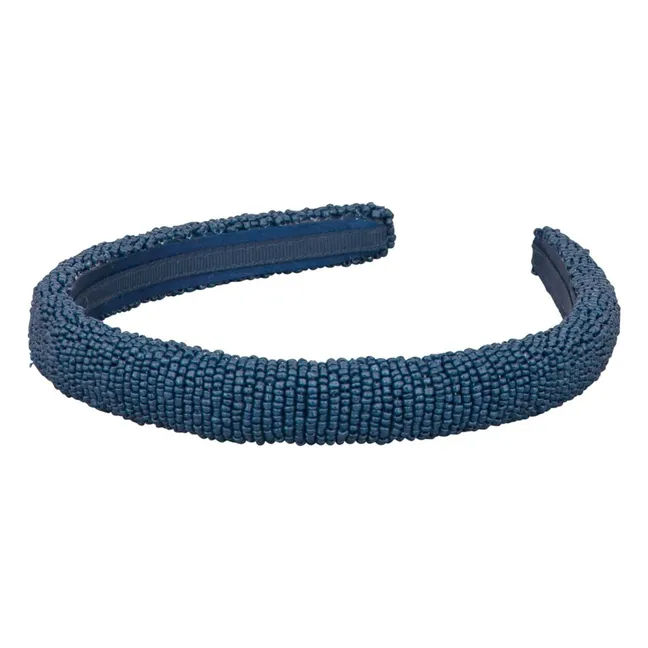 Diadema de perlé macizo | Azul
