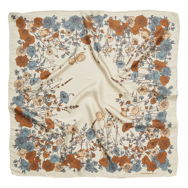 Rosily Sia Silk Scarf | Ecru