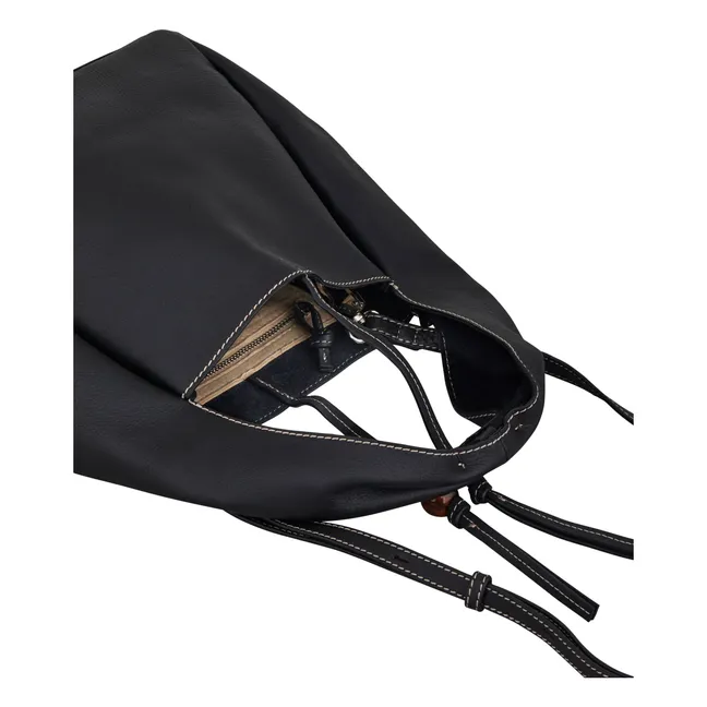 Haper bag Piel granulada | Negro