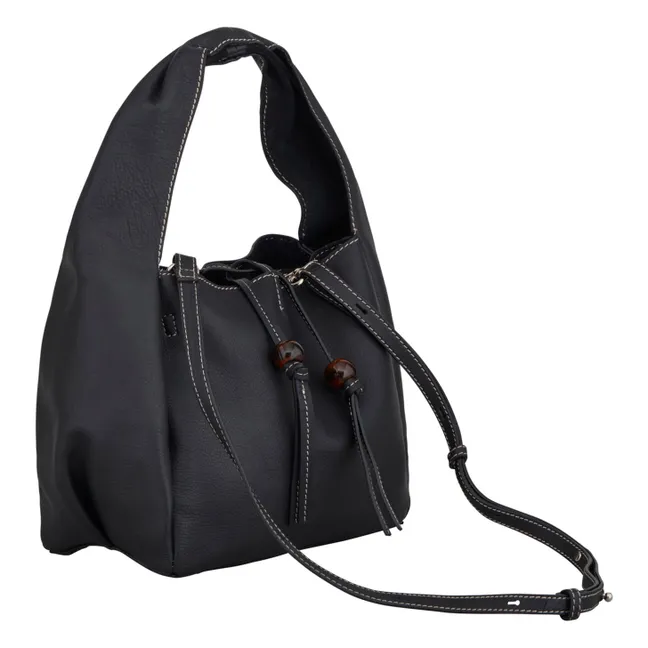 Haper bag Piel granulada | Negro