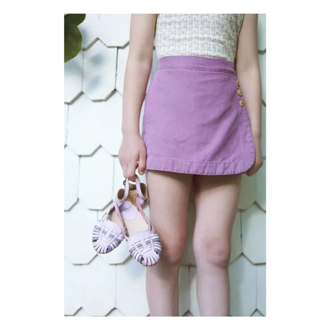 Gonna in lino oliva | Lilla
