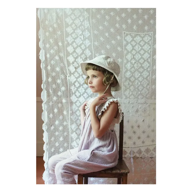 Inès organic cotton gauze overalls | Lilac