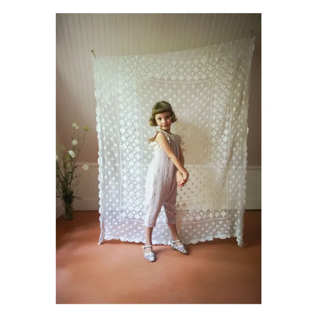 Inès organic cotton gauze overalls | Lilac