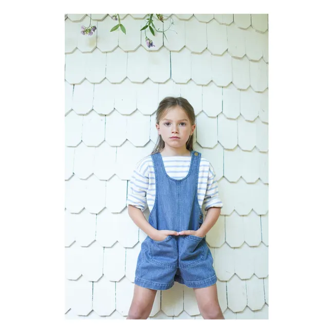Salopette corta in cotone biologico Delphine | Denim