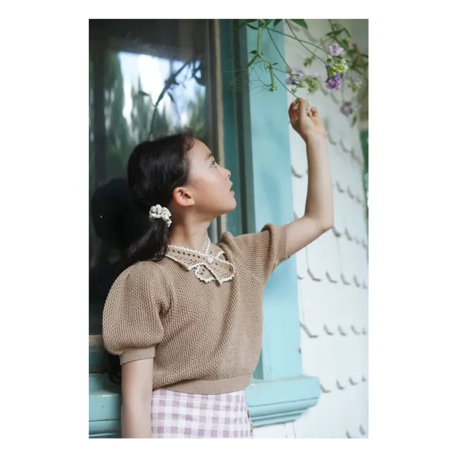 Maglietta Mimi in maglia di cotone organico | Beige