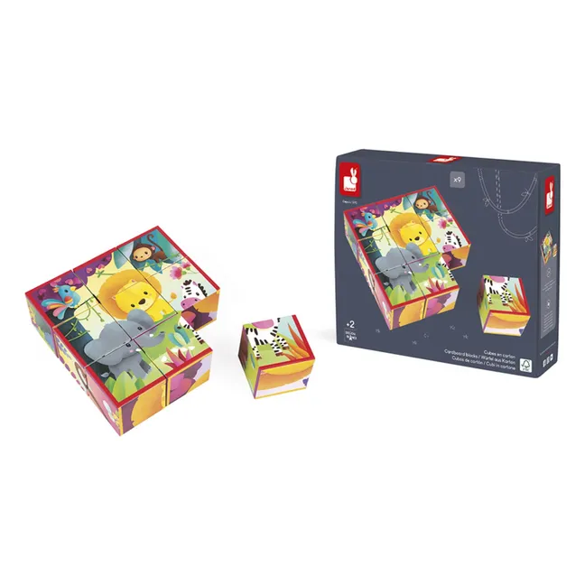Würfelpuzzle Dschungel 9-teilig