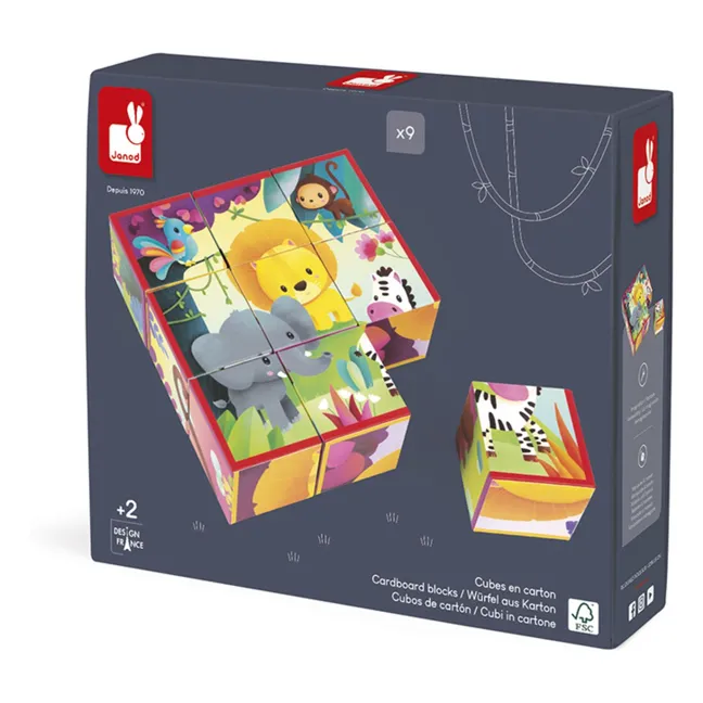 Würfelpuzzle Dschungel 9-teilig