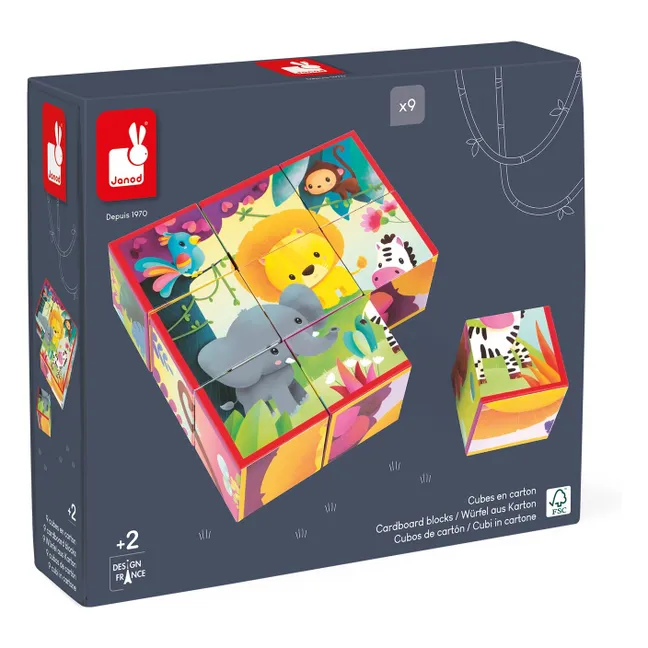 Würfelpuzzle Dschungel 9-teilig