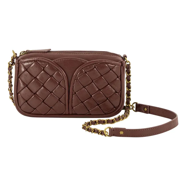 Divinou Draided Leather Bag | Chocolate