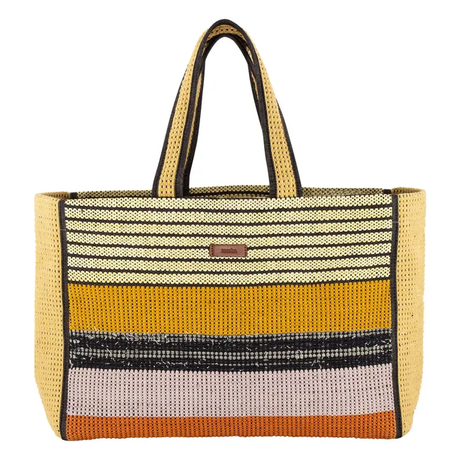 Cabas Talouwa Coton et Raphia | Jaune