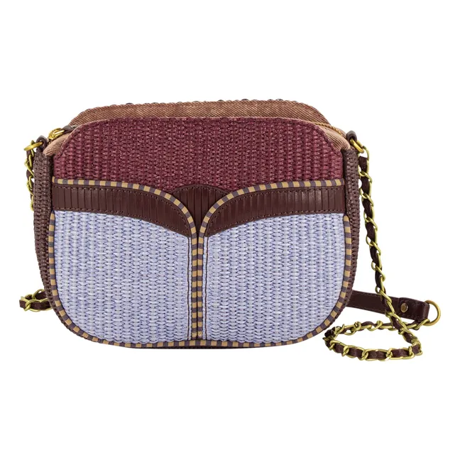 Tasche Divine Raphia und Leder | Schokoladenbraun