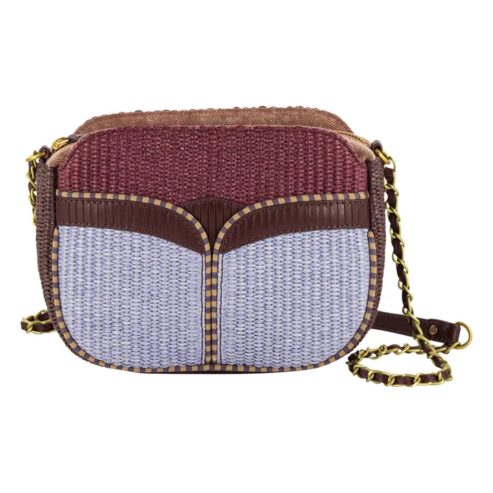 Sac Divine Raphia et Cuir | Chocolat- Image produit n°0