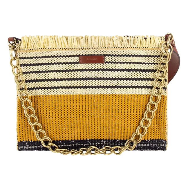 Farawa-Tasche Baumwolle und Raphia | Gelb
