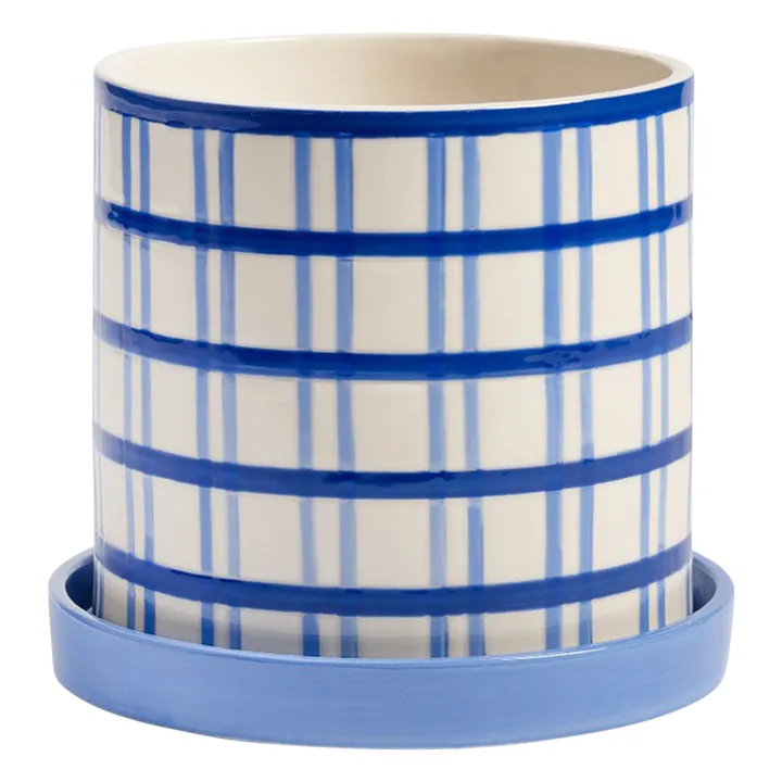 Übertopf Clash Grid | Blau- Produktbild Nr. 0