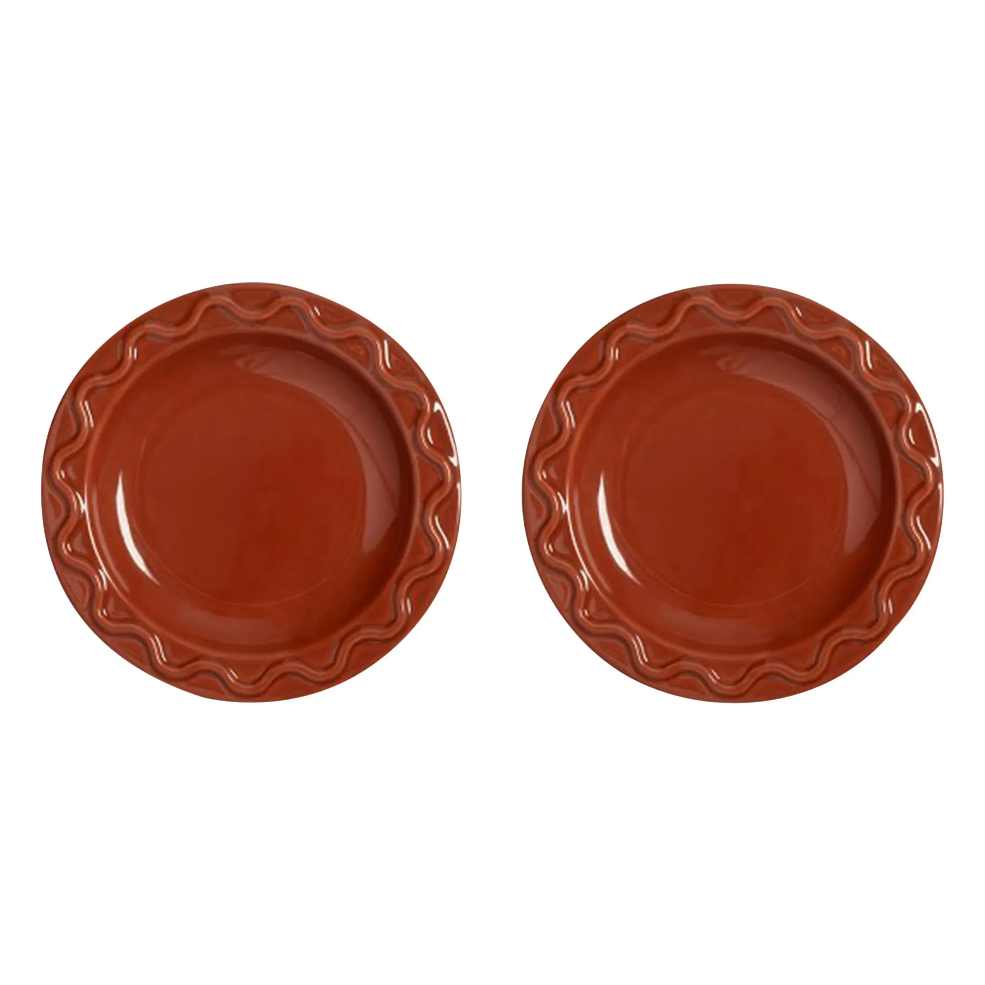 &Klevering Brick Red Mochi Plates - Set Of 2
