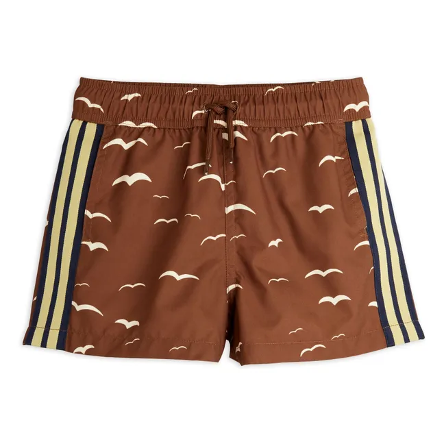 Badeshorts Möwen Bio-Baumwolle | Braun