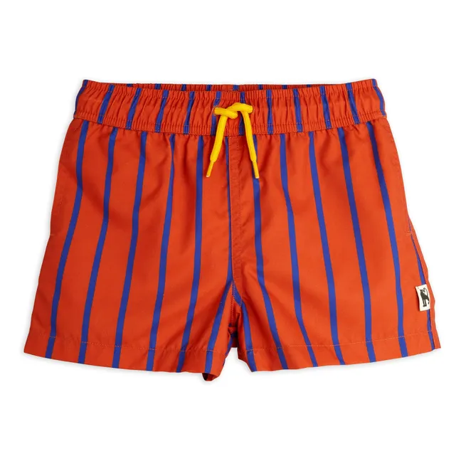 Gestreifte Badeshorts aus Bio-Baumwolle | Rot