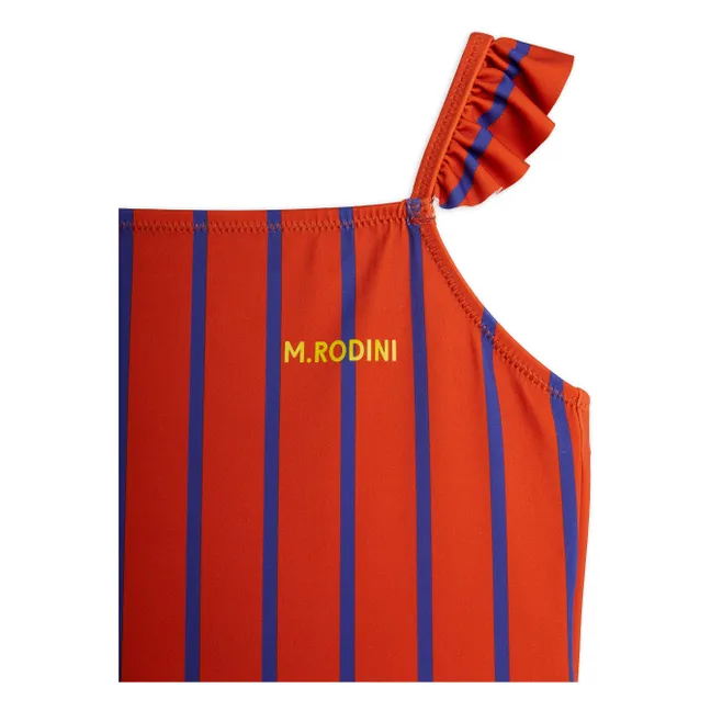 Maillot De Bain Rayé Coton Bio | Rouge