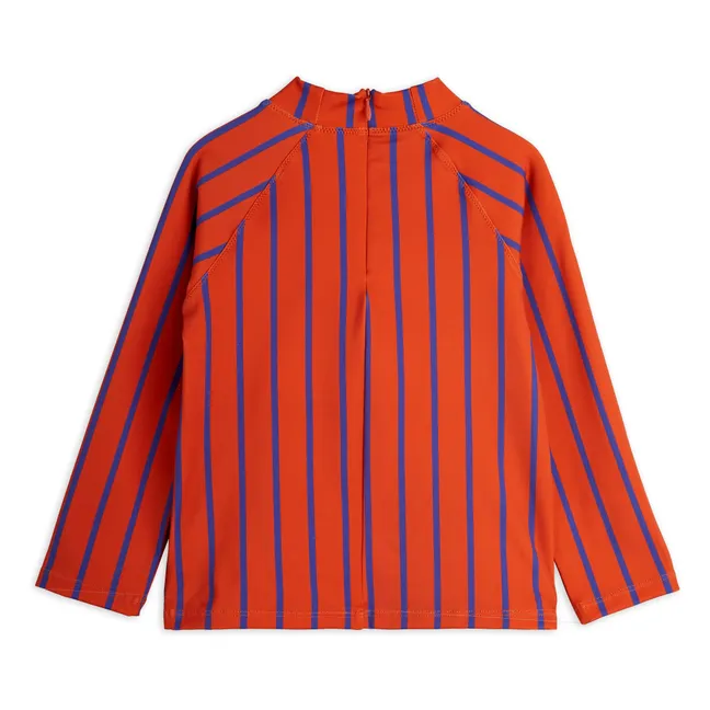 Top Anti UV Rayé Coton Bio | Rouge