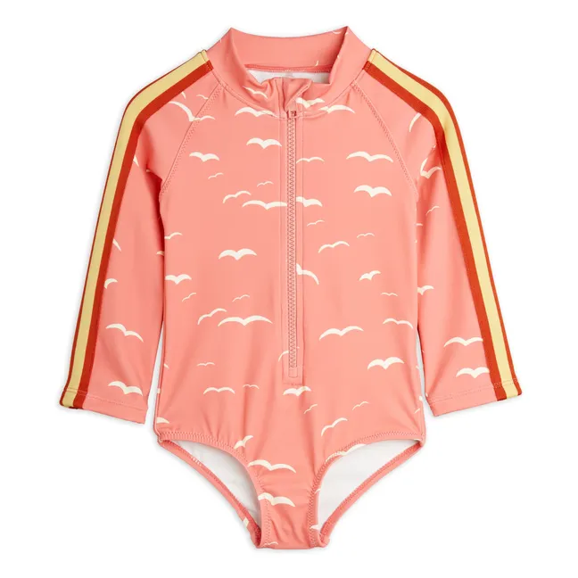 Maillot De Bain Mouettes Manches Longues Coton Bio | Pink