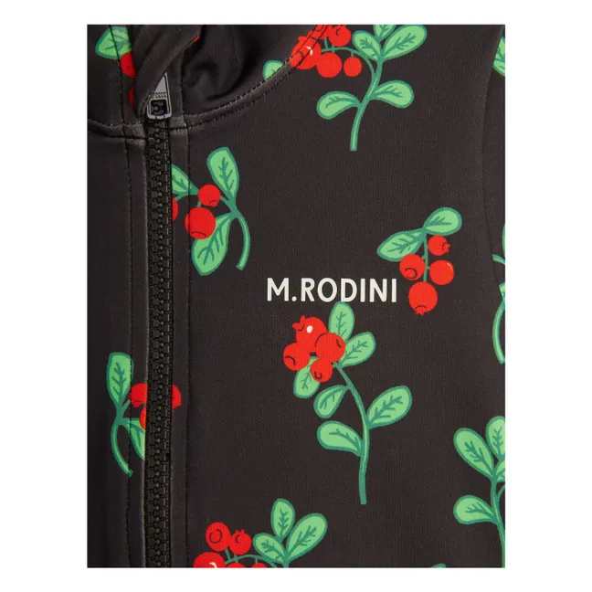 Maillot De Bain Lingonberries Fleuri Coton Bio | Noir