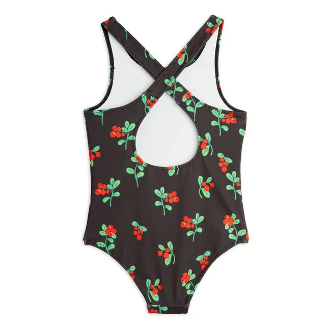 Badeanzug Blume Bio-Baumwolle | Schwarz
